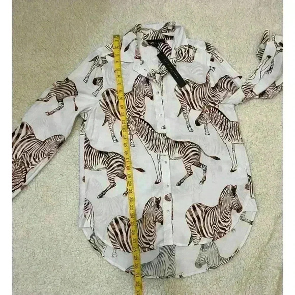 NWT JANE+DELANCEY  Zebra Print Shirt Size M - Picture 8 of 11